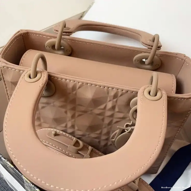 Cheap Lady Ultramatte Bag Calfskin Cannage Frosted Apricot Small Dior 0412 Hot Sale